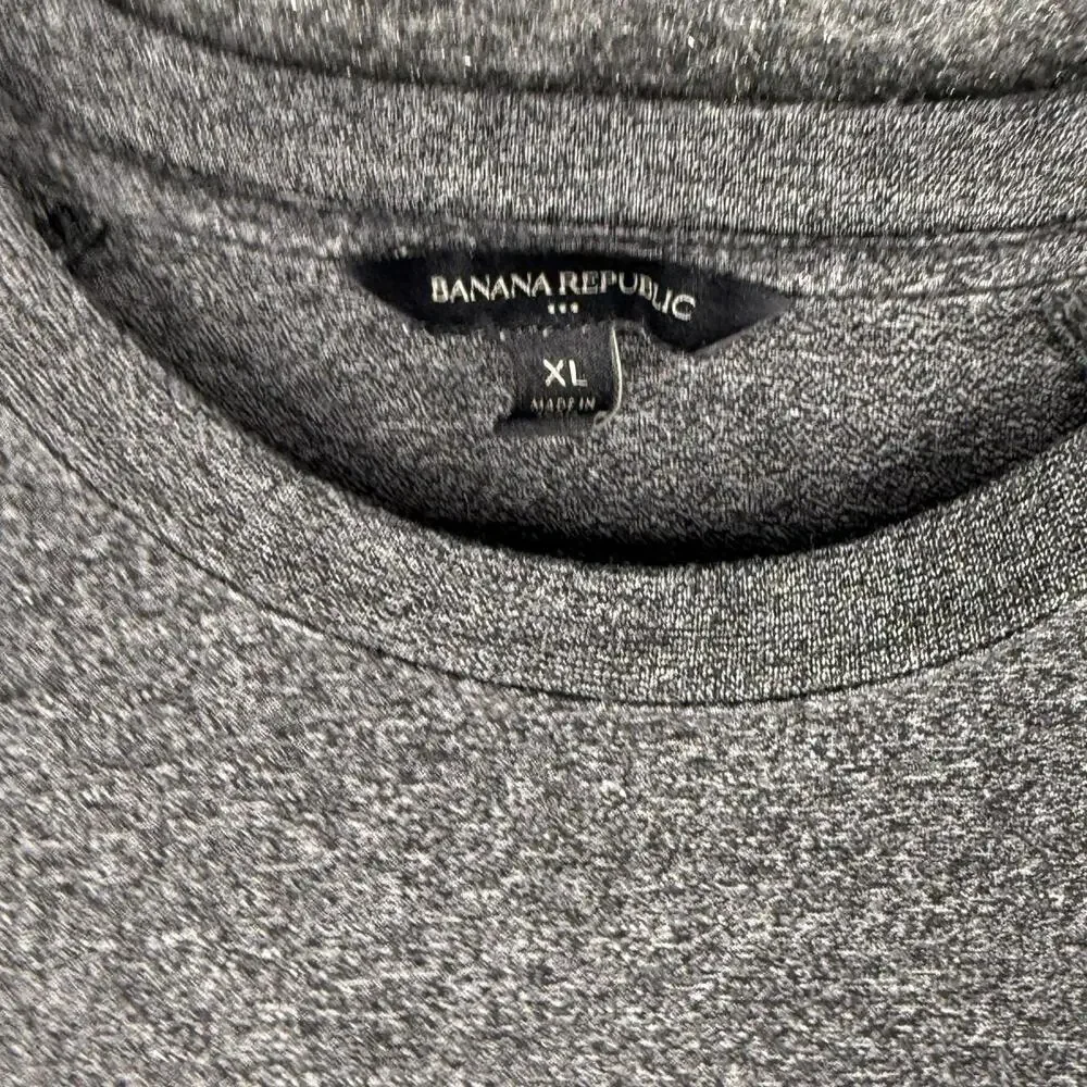 Banana Republic Sweater Pullover Men XL Gray Knit Long Sleeve Crew Neck Cotton